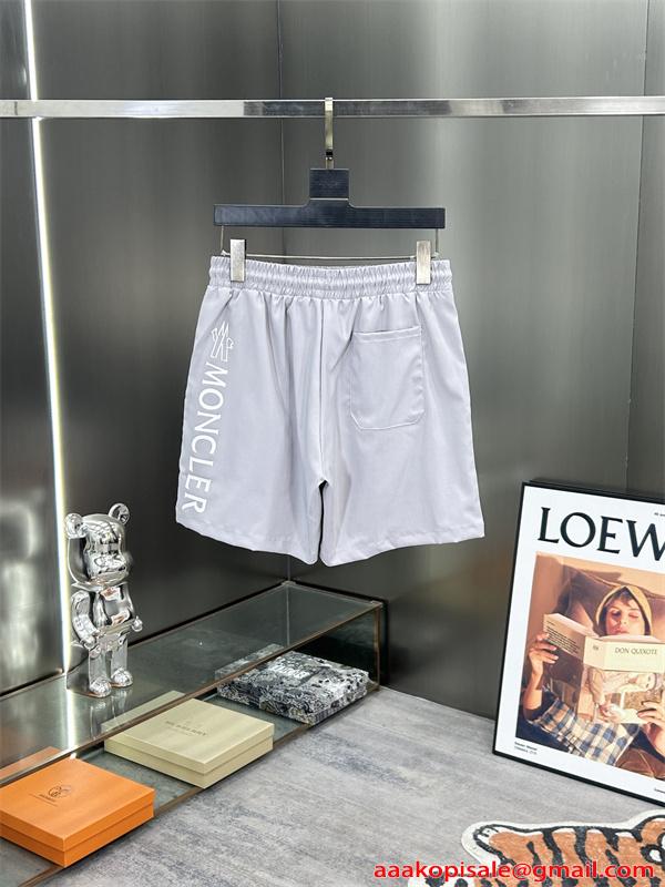 軽量速乾 ウエストゴム モンクレール コピー MONCLER ドローコード ロゴプリント 夏用 スポーツ カジュアル 