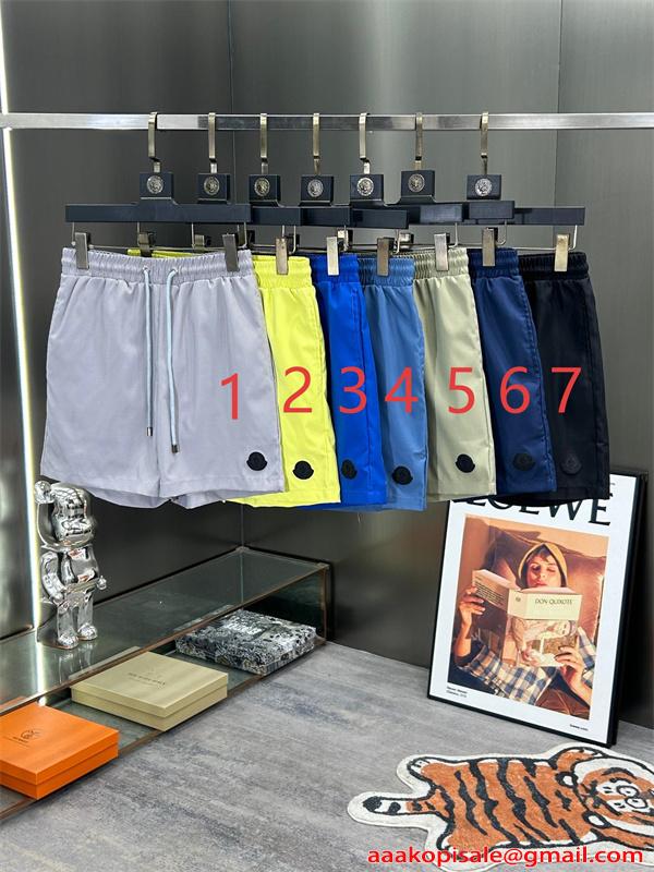 軽量速乾 ウエストゴム モンクレール コピー MONCLER ドローコード ロゴプリント 夏用 スポーツ カジュアル 