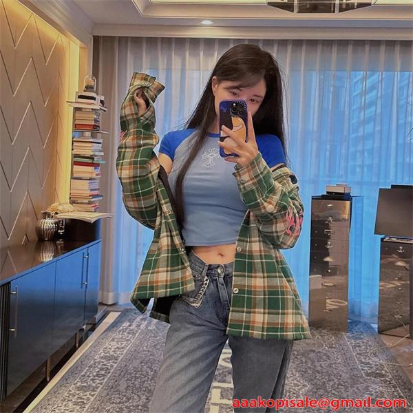 激安 チェックシャツ クロムハーツ コピー CHROME HEARTS 男女兼用 ペアルック オーバーサイズ カジュアル おしゃれ トレンド 