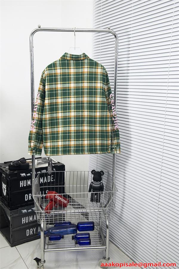 激安 チェックシャツ クロムハーツ コピー CHROME HEARTS 男女兼用 ペアルック オーバーサイズ カジュアル おしゃれ トレンド 