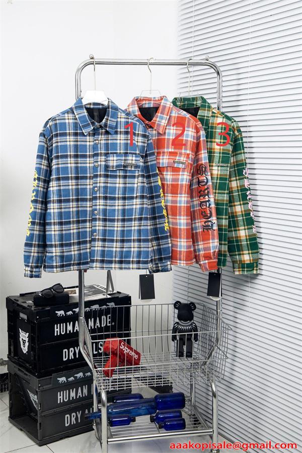 激安 チェックシャツ クロムハーツ コピー CHROME HEARTS 男女兼用 ペアルック オーバーサイズ カジュアル おしゃれ トレンド 