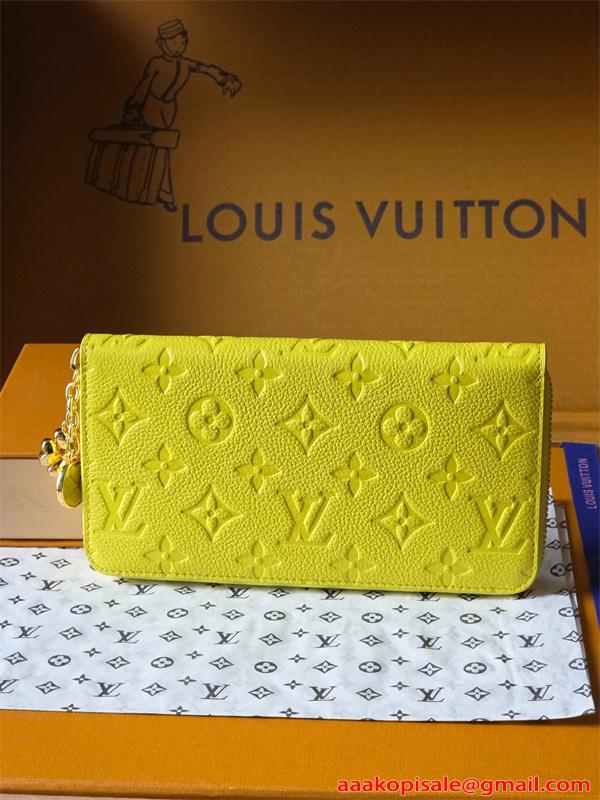 Louis Vuitton コピー ルイヴィトン M27504 長財布 モノグラムアンプラント イエロー ラウンドファスナー ゴールド金具 N級品  スリムウォレット 日本限定風