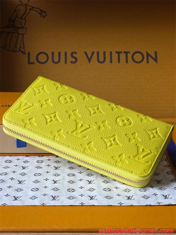 Louis Vuitton コピー ルイヴィトン M27504 長財布 モノグラムアンプラント イエロー ラウンドファスナー ゴールド金具 N級品  スリムウォレット 日本限定風