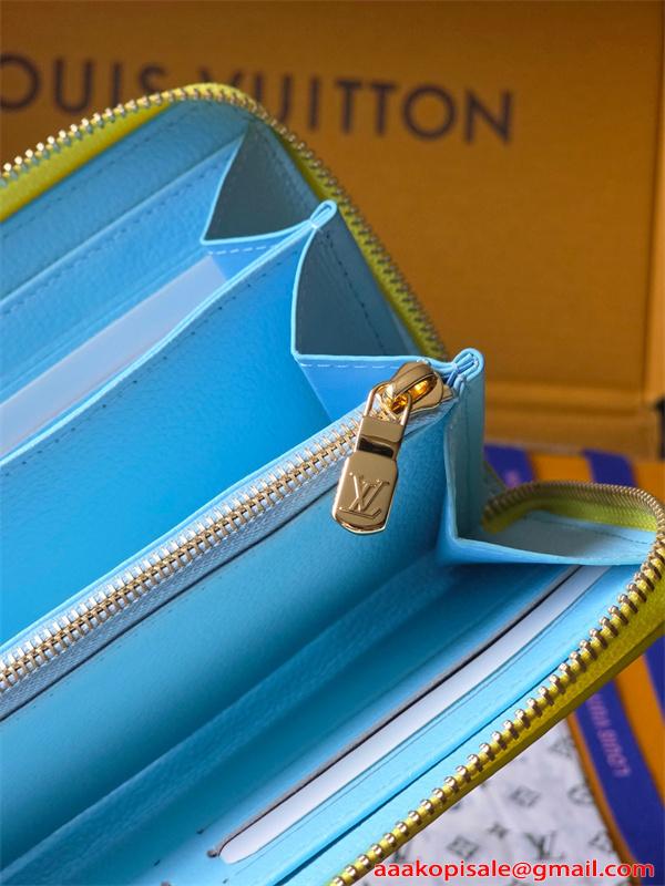 Louis Vuitton コピー ルイヴィトン M27504 長財布 モノグラムアンプラント イエロー ラウンドファスナー ゴールド金具 N級品  スリムウォレット 日本限定風