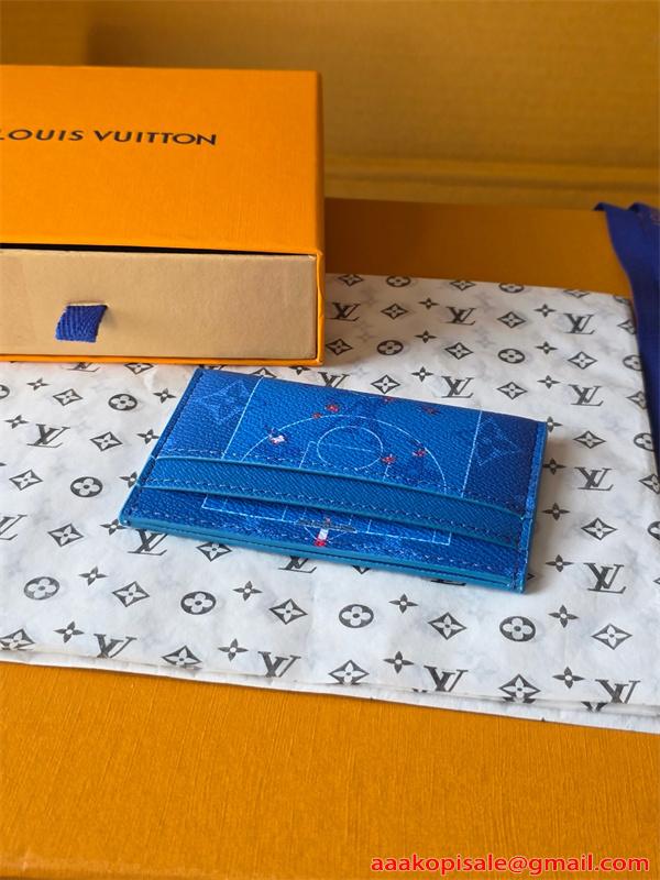 Louis Vuitton コピー ルイヴィトン M26804 カードケース ブルー モノグラム スポーツグラフィック スリムカードホルダー コンパクト財布 メンズ レディース