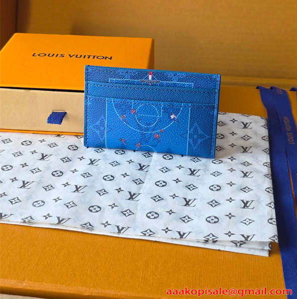 Louis Vuitton コピー ルイヴィトン M26804 カードケース ブルー モノグラム スポーツグラフィック スリムカードホルダー コンパクト財布 メンズ レディース