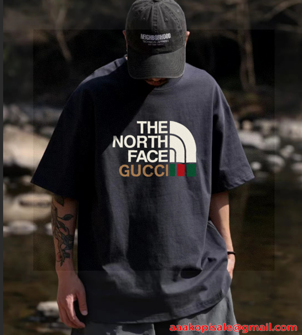 Gucci＆TNFコラボグッチtシャツコピー★2026激安ユニセックスオーバーサイズ上品オシャレコーデ