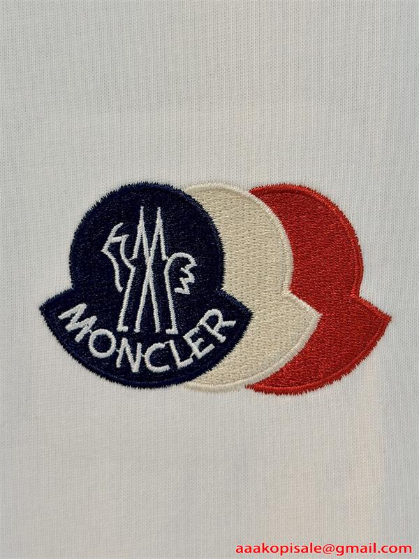 刺繍ロゴ モンクレール コピー コットン MONCLER 半袖Tシャツ 上質素材 シンプル 無地調 ルーズフィット メンズ レディース