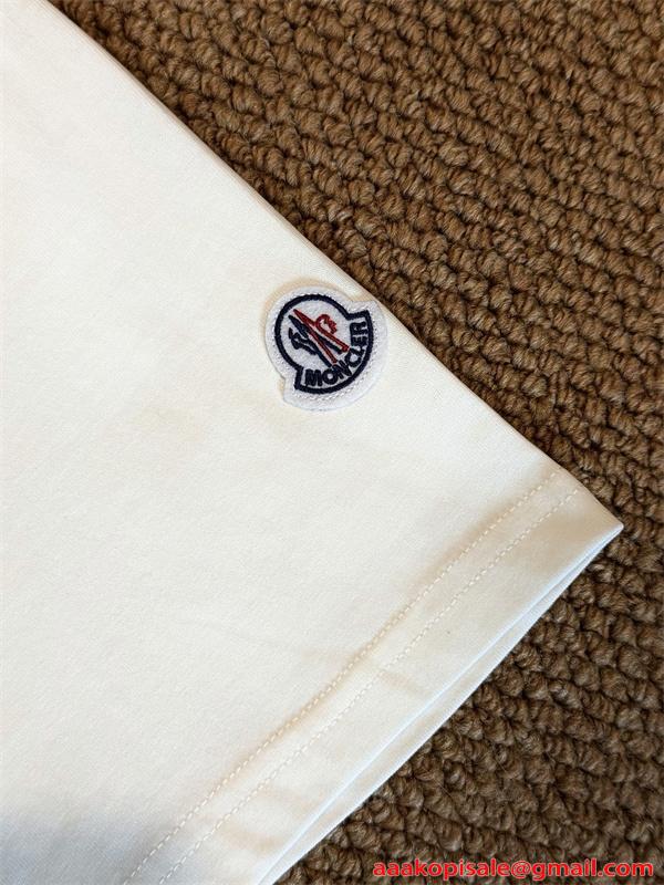 刺繍ロゴ モンクレール コピー コットン MONCLER 半袖Tシャツ 上質素材 シンプル 無地調 ルーズフィット メンズ レディース