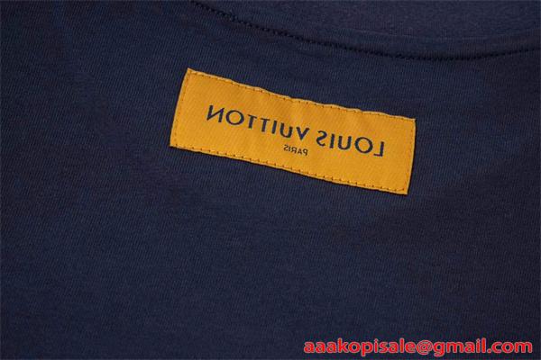 モノグラム 切替 コットン 半袖Tシャツ グラデーション風 上質素材 ルーズフィット メンズ レディース ルイヴィトン コピー Louis Vuitton