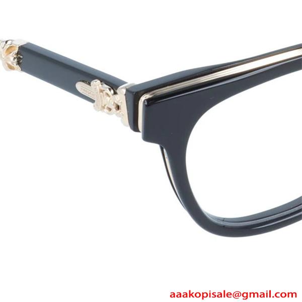 クロムハーツ Chrome Hearts DUCK BUTTER コピー メガネ フレーム メンズ レディース ボストン風 ブラック ゴールドテンプル クラシック 高級感