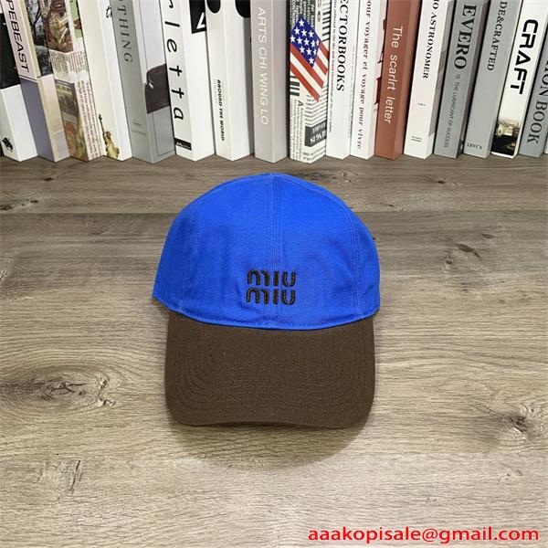激安 ベースボールキャップ バイカラーデザイン ロゴ刺繍 ファッション小物 日常コーデ 紫外線対策 ユニセックス ミュウミュウ コピー MIU MIU