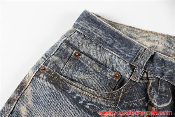 激安 デニムパンツ レディース ワイドレッグ ダメージ加工 チェーン付き ストリート 韓国風 ルーズシルエット 個性派 アクネストゥディオズ コピー Acne Studios