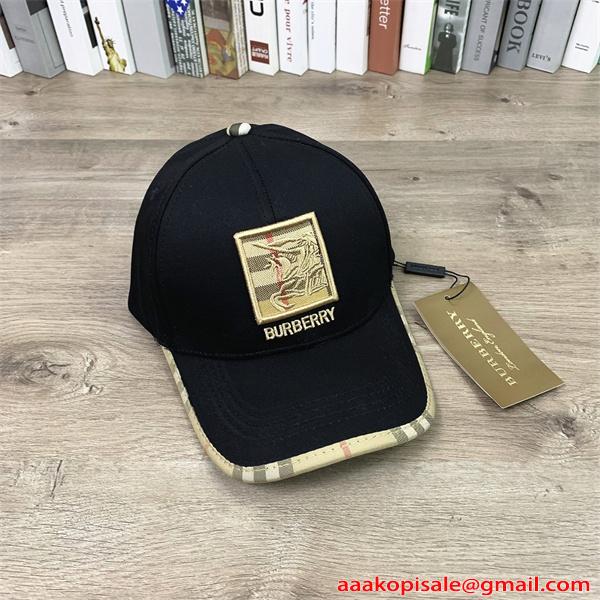 キャップ レディース メンズ 軽量 清潔感 通気性 刺繍ロゴ チェック切替 上品 シンプル 紫外線対策 デイリー 帽子 バーバリー コピー BURBERRY