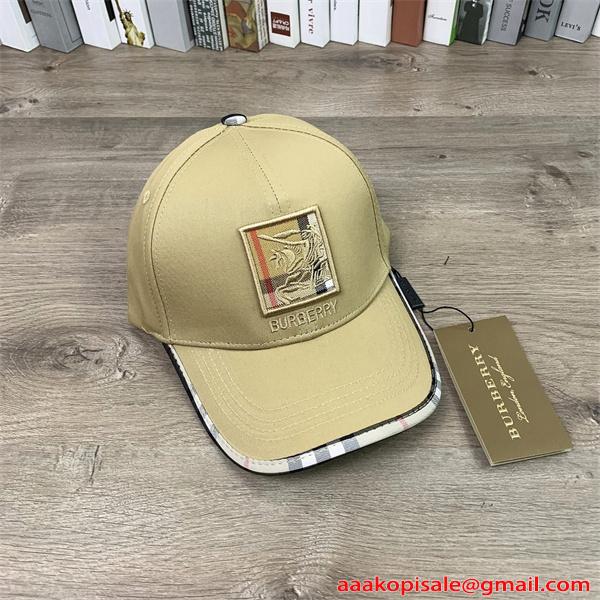 キャップ レディース メンズ 軽量 清潔感 通気性 刺繍ロゴ チェック切替 上品 シンプル 紫外線対策 デイリー 帽子 バーバリー コピー BURBERRY