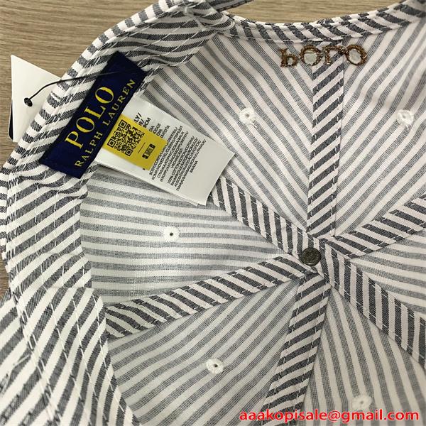 ストライプ 刺繍ロゴ レトロ調 上品カジュアル コーデ映え 配色デザイン 帽子 ポロ ラルフローレン コピー POLO RALPH LAUREN