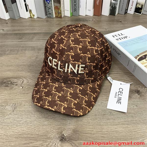 モノグラム柄 刺繍ロゴ コーデ主役 大人カジュアル 高見え デザイン性 帽子 セリーヌ コピー CELINE