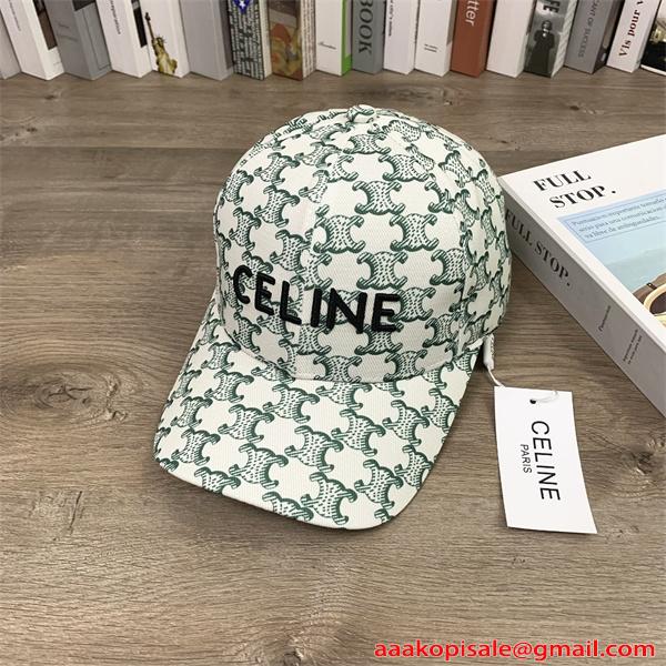 モノグラム柄 刺繍ロゴ コーデ主役 大人カジュアル 高見え デザイン性 帽子 セリーヌ コピー CELINE