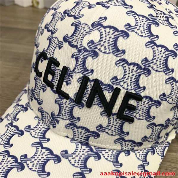 モノグラム柄 刺繍ロゴ コーデ主役 大人カジュアル 高見え デザイン性 帽子 セリーヌ コピー CELINE