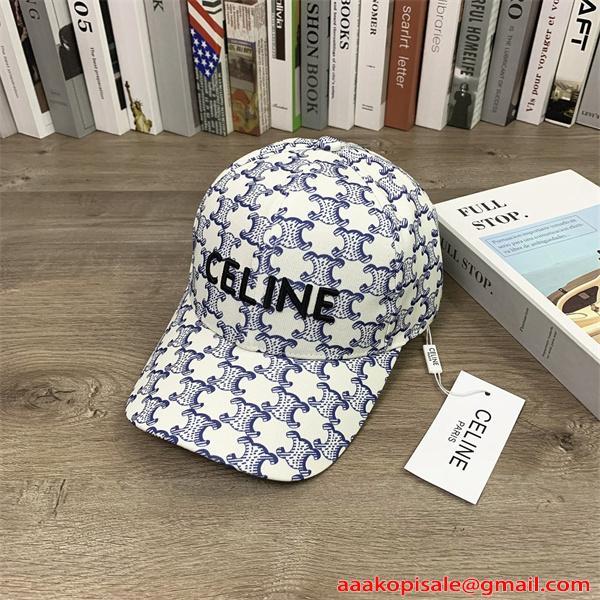 モノグラム柄 刺繍ロゴ コーデ主役 大人カジュアル 高見え デザイン性 帽子 セリーヌ コピー CELINE