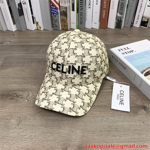 モノグラム柄 刺繍ロゴ コーデ主役 大人カジュアル 高見え デザイン性 帽子 セリーヌ コピー CELINE