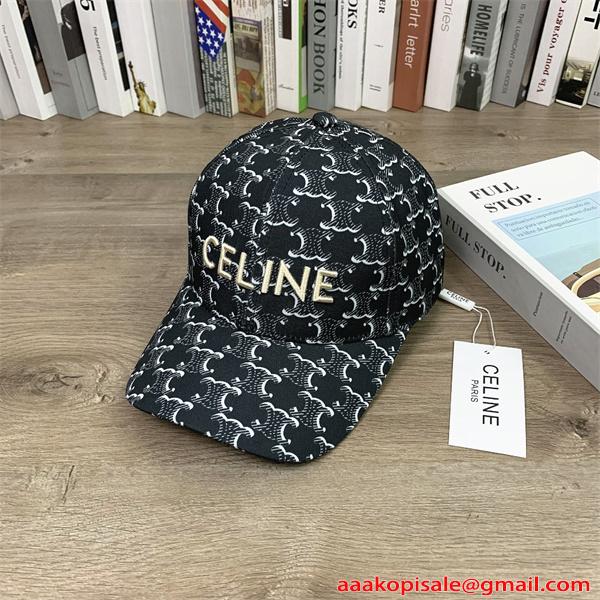 モノグラム柄 刺繍ロゴ コーデ主役 大人カジュアル 高見え デザイン性 帽子 セリーヌ コピー CELINE