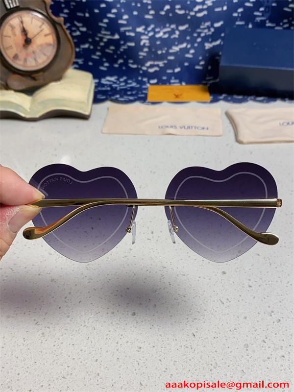 サングラス ルイヴィトン コピー レディース ハート型 ビッグフレーム 小顔効果 可愛い 個性派 UVカット Louis Vuitton