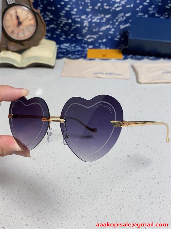 サングラス ルイヴィトン コピー レディース ハート型 ビッグフレーム 小顔効果 可愛い 個性派 UVカット Louis Vuitton