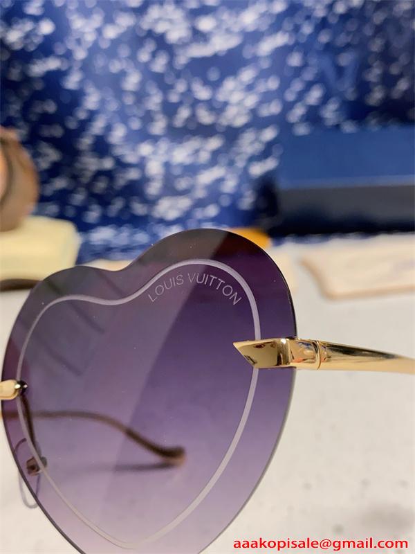 サングラス ルイヴィトン コピー レディース ハート型 ビッグフレーム 小顔効果 可愛い 個性派 UVカット Louis Vuitton
