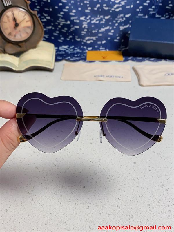 サングラス ルイヴィトン コピー レディース ハート型 ビッグフレーム 小顔効果 可愛い 個性派 UVカット Louis Vuitton