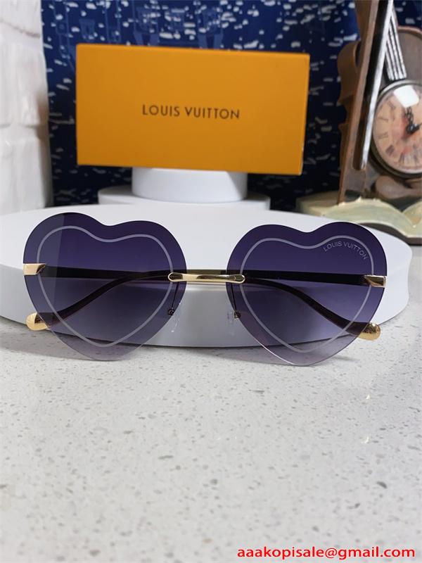 サングラス ルイヴィトン コピー レディース ハート型 ビッグフレーム 小顔効果 可愛い 個性派 UVカット Louis Vuitton