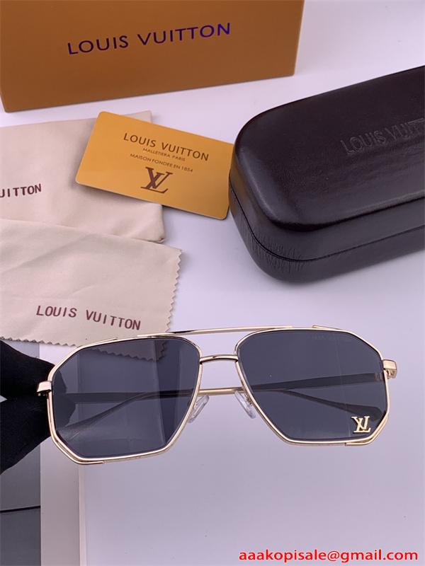 激安 サングラス メタルフレーム スクエア 高級感 メンズ レディース Louis Vuitton UVカット 軽量 ルイヴィトン コピー 