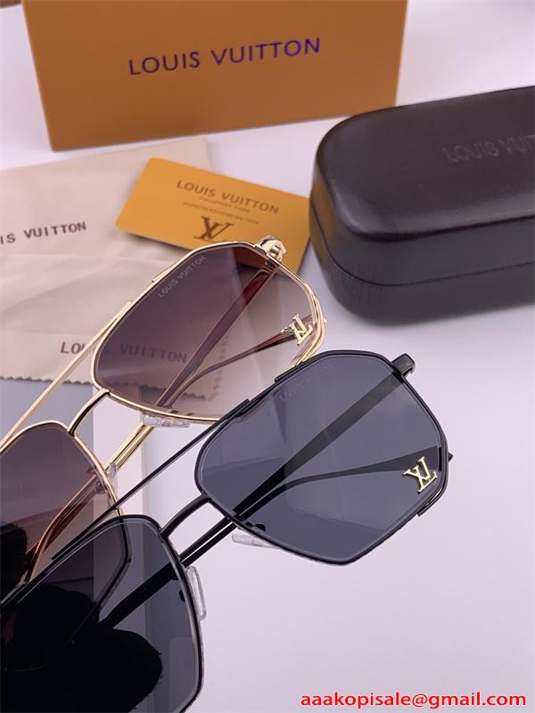  激安 サングラス メタルフレーム スクエア 高級感 メンズ レディース Louis Vuitton UVカット 軽量 ルイヴィトン コピー 