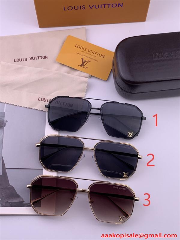  激安 サングラス メタルフレーム スクエア 高級感 メンズ レディース Louis Vuitton UVカット 軽量 ルイヴィトン コピー 