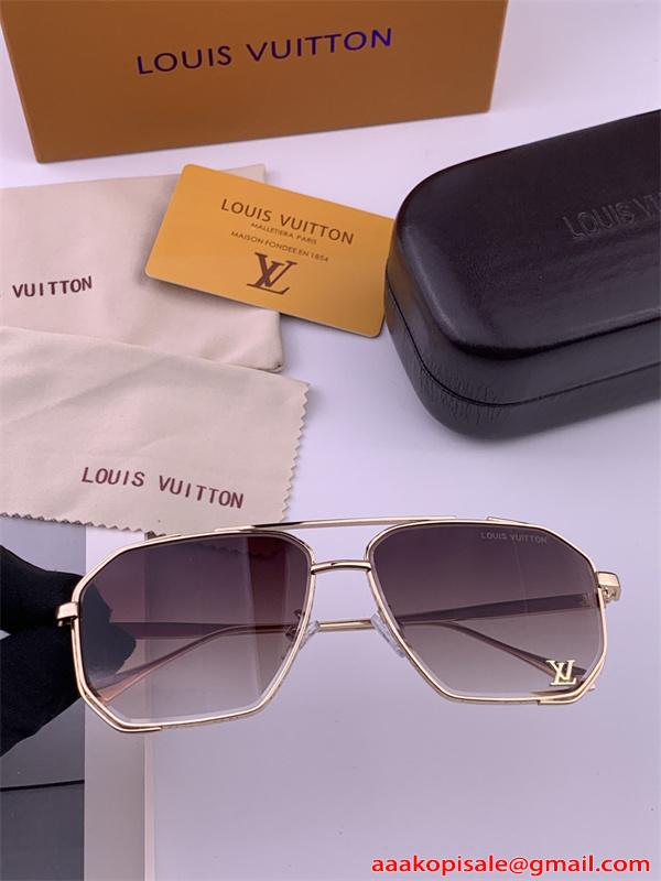  激安 サングラス メタルフレーム スクエア 高級感 メンズ レディース Louis Vuitton UVカット 軽量 ルイヴィトン コピー 