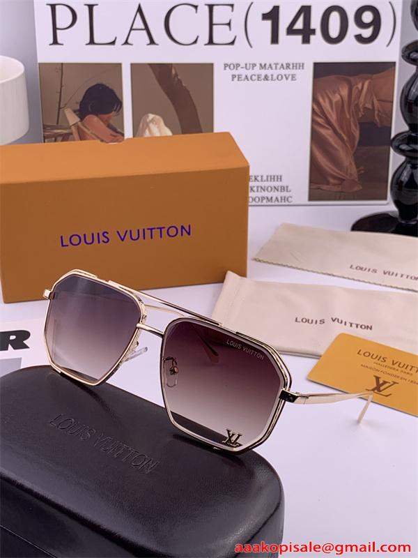 ルイヴィトン コピー Louis Vuitton 激安 サングラス メタルフレーム スクエア 華奢デザイン 上品 レディース UVカット 軽量 