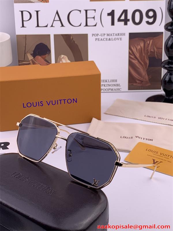 ルイヴィトン コピー Louis Vuitton 激安 サングラス メタルフレーム スクエア 華奢デザイン 上品 レディース UVカット 軽量 
