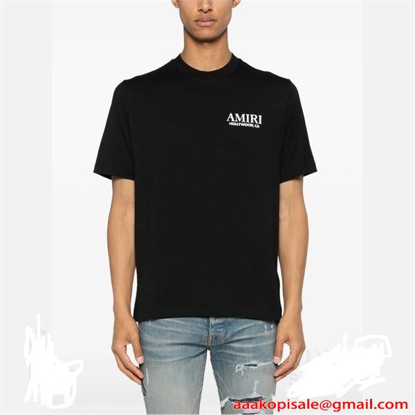 アミリ AMIRI コピー BONES STACKED Tシャツ メンズ 半袖 骨プリント ストリート ブラック ロゴT オーバーサイズ