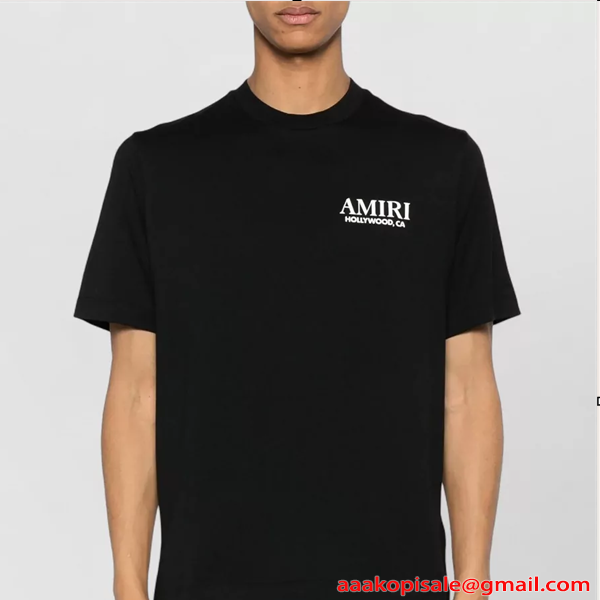 アミリ AMIRI コピー BONES STACKED Tシャツ メンズ 半袖 骨プリント ストリート ブラック ロゴT オーバーサイズ