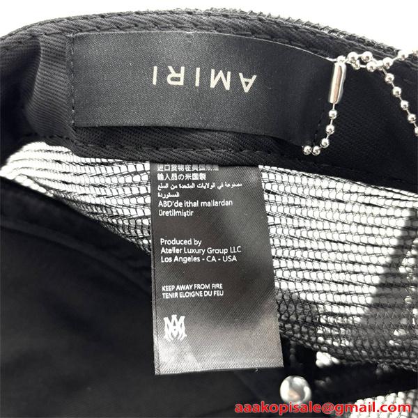 アミリ AMIRI コピー メッシュキャップ スター刺繍 トラッカーハット ブラック 星デザイン ストリート 調整可能 ユニセックス