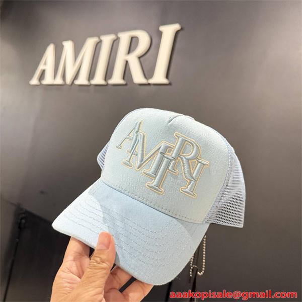 アミリ AMIRI コピー メッシュキャップ ロゴ刺繍 ライトブルー