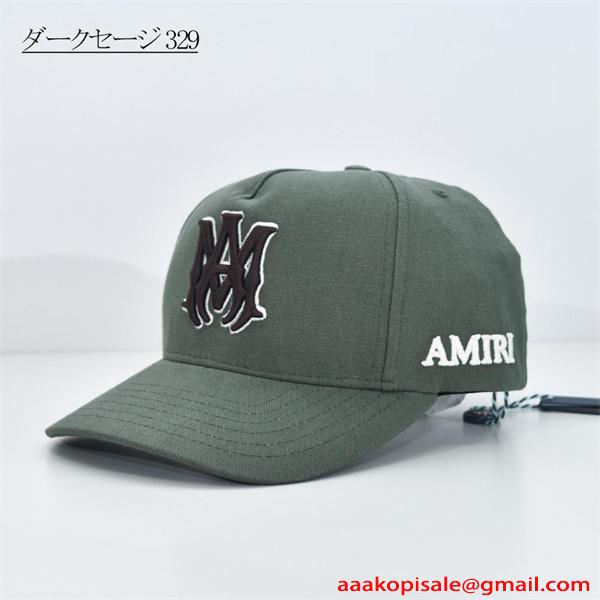 アミリ AMIRI コピー ベースボールキャップ ロゴ刺繍 メンズ レディース ブラック ネイビー グリーン 帽子 カジュアル ストリート 調整可能