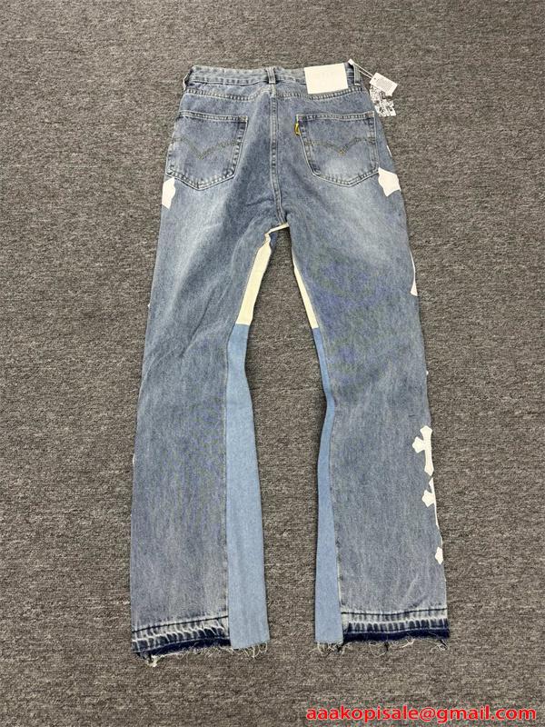  クロスデザイン パッチワーク ボトムス メンズ レディース ストレート ストリート クロムハーツ コピー CHROME HEARTS