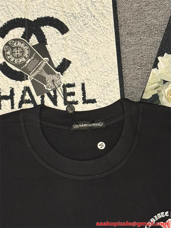 半袖Tシャツ クロスロゴ レッドプリント バックプリント ビッグシルエット ユニセックス クロムハーツ コピー CHROME HEARTS