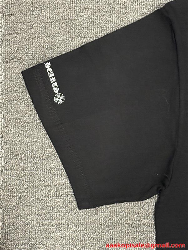 半袖Tシャツ クロスロゴ レッドプリント バックプリント ビッグシルエット ユニセックス クロムハーツ コピー CHROME HEARTS