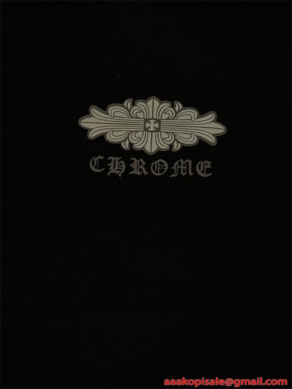  Tシャツ メンズ 半袖トップス フローラルデザイン ワンポイント 背面プリント クロムハーツ コピー CHROME HEARTS