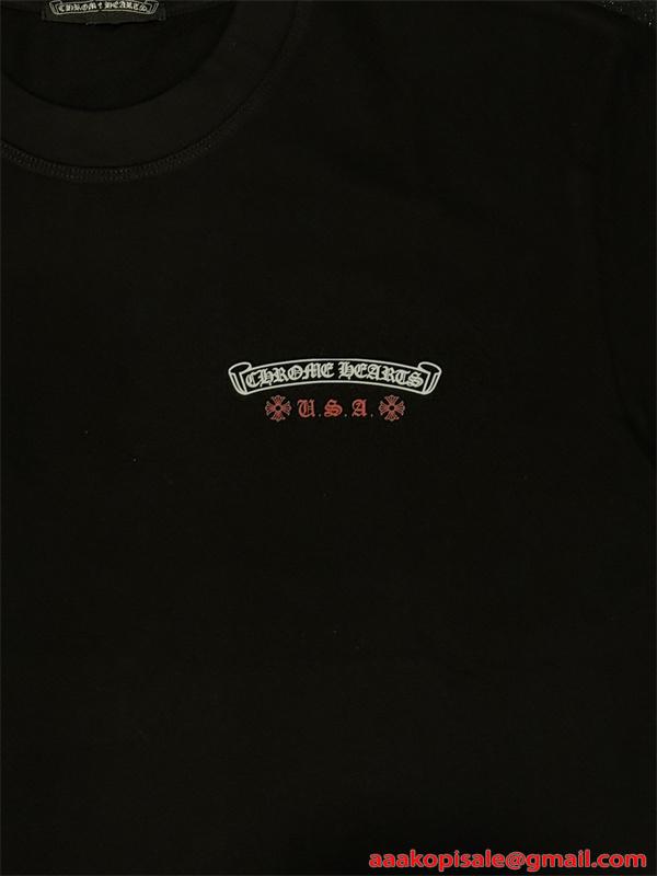 Tシャツ 星条旗クロス バックプリント USAロゴ オーバーサイズ ストリート クロムハーツ コピー CHROME HEARTS