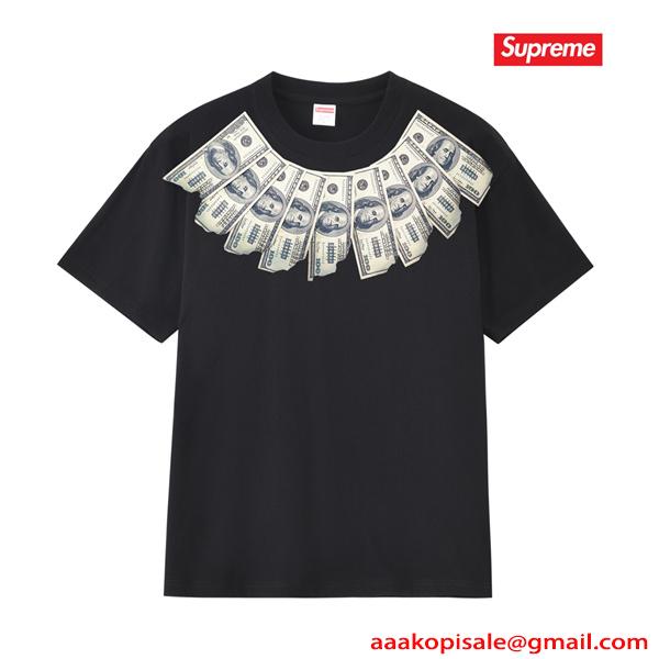 マネープリント ネックデザイン インパクト ストリート 半袖 シュプリーム コピー SUPREME