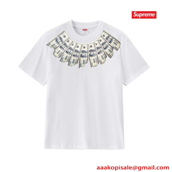 マネープリント ネックデザイン インパクト ストリート 半袖 シュプリーム コピー SUPREME