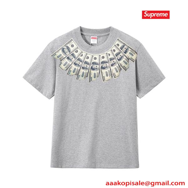 マネープリント ネックデザイン インパクト ストリート 半袖 シュプリーム コピー SUPREME